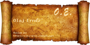 Olaj Ernő névjegykártya